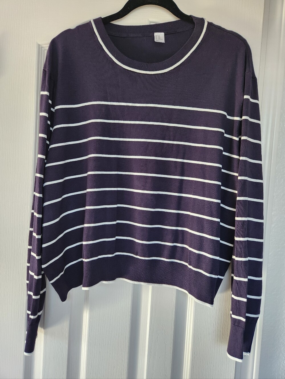 Navy And White Striped Sweater Size XXL